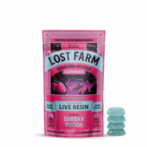 Lost Farm Raspberry Durban Poison Live Resin Gummies - 10 Pack