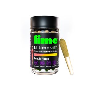 Diamond & Hash Infused Lil' Limes (.6g x 5 Mini Pre Rolls) | Peach Ringz