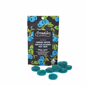 Smokiez Sour Blue Raspberry Fruit Chews CBD:CBN 2.5:1 Gummiez